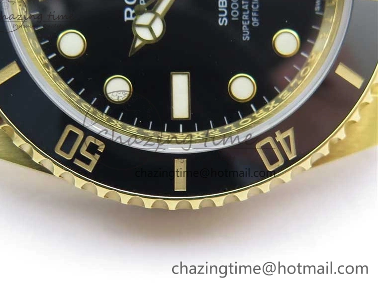 LN A2836 YG Dial Best Edition Wrapped Wrapped Bracelet Submariner Black 116618 D1F YG on 0207